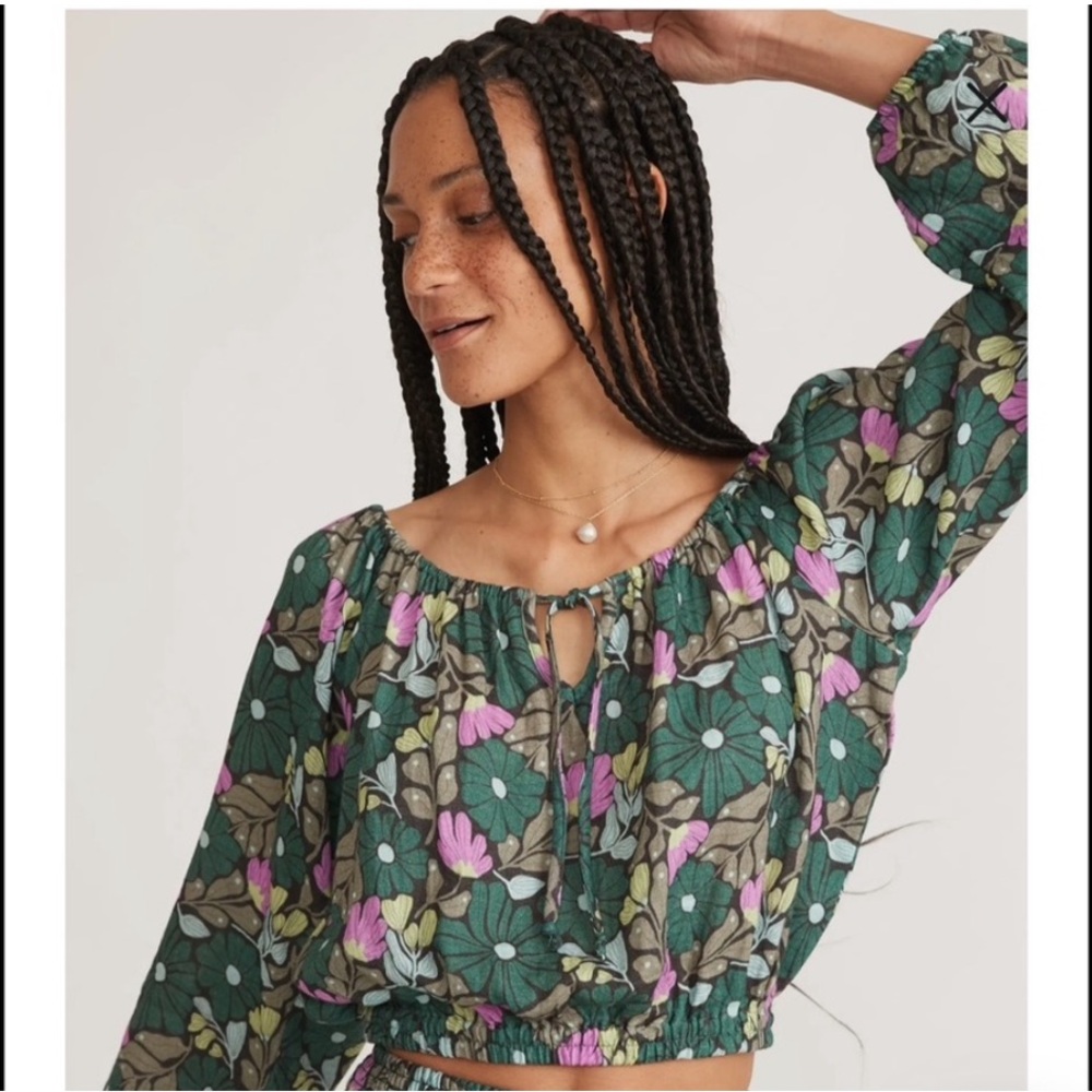 Marine Layer Tiana Cropped Blouse
